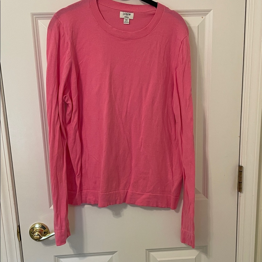 J. Crew Bright Pink Teddie Sweater 2X